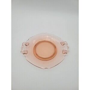 Vintage L.E.‎ Smith Mt. Pleasant Pink Handled Plate 7" Depression Glass